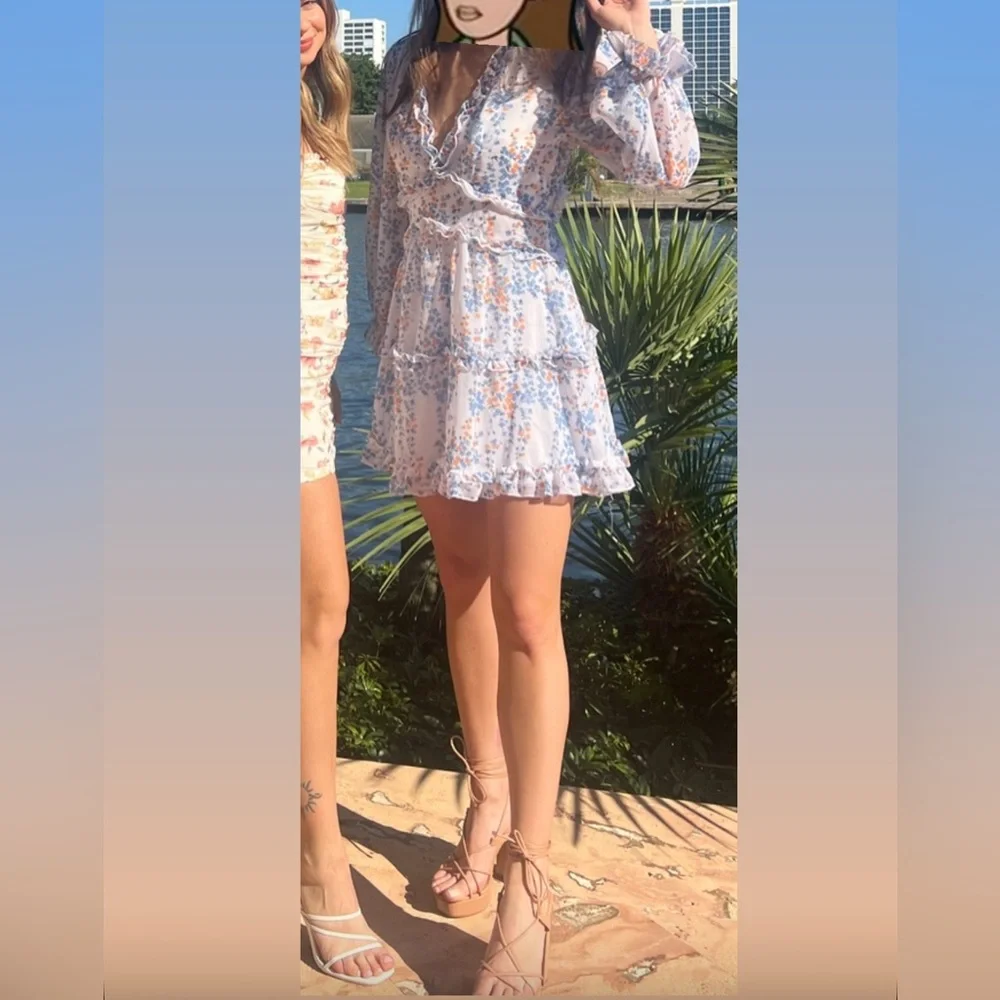 Floral Ruffle Mini Dress - Picture 4 of 4